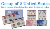 Group of 2 United States Mint Set in Original Government Packaging! From 1999-2000 with 28 Coins Ins
