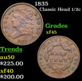 1835 Classic Head half cent 1/2c Grades xf+