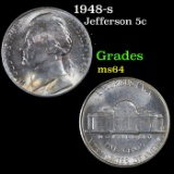 1948-s Jefferson Nickel 5c Grades Choice Unc