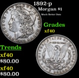 1892-p Morgan Dollar $1 Grades xf