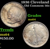 1936 Cleveland Old Commem Half Dollar 50c Grades Choice Unc