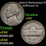 1942-d horizontal d Jefferson Nickel 5c Grades xf