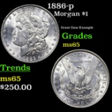 1886-p Morgan Dollar $1 Grades GEM Unc