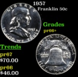 Proof 1957 Franklin Half Dollar 50c Grades GEM++ Proof