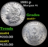1881-p Morgan Dollar $1 Grades Select+ Unc