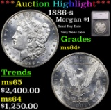 ***Auction Highlight*** 1886-s Morgan Dollar $1 Graded ms64+ By SEGS (fc)