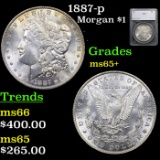 1887-p Morgan Dollar $1 Graded ms65+ By SEGS