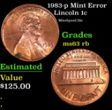 1983-p Lincoln Cent Mint Error 1c Grades Select Unc RB
