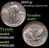 1923-p Standing Liberty Quarter 25c Grades Select+ Unc