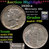 ***Auction Highlight*** 1920-s Mercury Dime 10c Graded Choice Unc+ FSB By USCG (fc)