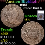 ***Auction Highlight*** 1806 Draped Bust Large Cent 1c Graded vf30 By SEGS (fc)