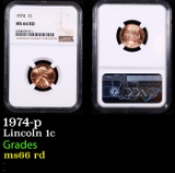 NGC 1974-p Lincoln Cent 1c Graded ms66 rd By NGC
