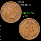 1899 Indian Cent 1c Grades vf+