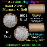 ***Auction Highlight***  AU/BU Slider Brinks Shotgun Morgan $1 Roll 1904 & P Ends Virtually UNC (fc)