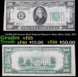 1934B $20 Green Seal Federal Reserve Note (New York, NY) Grades vf+