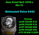 Full Roll Silver Proof Bi-Centennial Gem 1976-s Eisenhower 'Ike' Dollars. 20 Coins total.