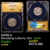 ANACS 1926-s Standing Liberty Quarter 25c Graded au50 By ANACS