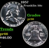 Proof 1957 Franklin Half Dollar 50c Grades GEM+ Proof
