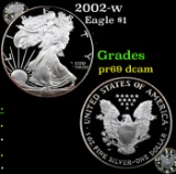 Proof 2002-w Silver Eagle Dollar $1 Grades GEM++ Proof Deep Cameo