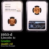 NGC 1953-d Lincoln Cent 1c Graded ms65 rd By NGC