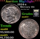 ***Auction Highlight*** 1924-s Mercury Dime 10c Graded GEM+ Unc By USCG (fc)
