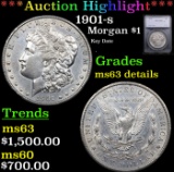 ***Auction Highlight*** 1901-s Morgan Dollar $1 Graded ms63 details By SEGS (fc)