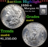 ***Auction Highlight*** 1886-s Morgan Dollar $1 Graded ms64 By SEGS (fc)