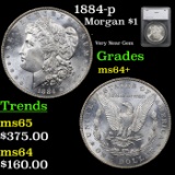 1884-p Morgan Dollar $1 Graded ms64+ By SEGS