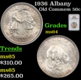NGC 1936 Albany Old Commem Half Dollar 50c Graded ms64 By NGC