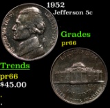 Proof 1952 Jefferson Nickel 5c Grades GEM+ Proof