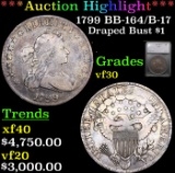 ***Auction Highlight*** 1799 Draped Bust Dollar BB-164/B-17 $1 Graded vf30 By SEGS (fc)