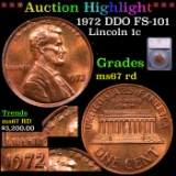 ***Auction Highlight*** 1972 DDO Lincoln Cent FS-101 1c Graded ms67 rd By SEGS (fc)