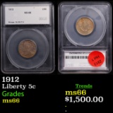 ***Auction Highlight*** 1912 Liberty Nickel 5c Graded ms66 By SEGS (fc)
