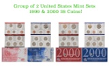 Group of 2 United States Mint Set in Original Government Packaging! From 1999-2000 with 38 Coins Ins