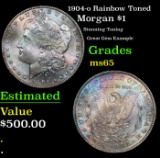 1904-o Rainbow Toned Morgan Dollar $1 Grades GEM Unc