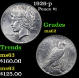 1926-p Peace Dollar $1 Grades Select Unc