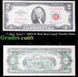 **Star Note** 1963 $2 Red Seal Legal Tender Note Grades Gem CU