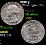 1936-p Washington Quarter 25c Grades Choice AU/BU Slider