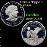 Proof 1979-s Type 1 Susan B Anthony Dollar $1 Grades GEM++ Proof Deep Cameo