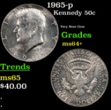 1965-p Kennedy Half Dollar 50c Grades Choice+ Unc