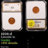 1926-d Lincoln Cent 1c Graded vf35 details By PCI
