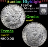 ***Auction Highlight*** 1892-p Morgan Dollar $1 Graded ms63 By SEGS (fc)