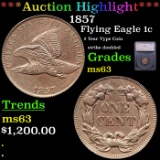 ***Auction Highlight*** 1857 Flying Eagle Cent 1c Graded ms63 By SEGS (fc)