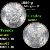 1889-p Morgan Dollar $1 Grades GEM+ Unc