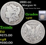 1891-cc Morgan Dollar $1 Graded vg10 By SEGS