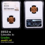 NGC 1952-s Lincoln Cent 1c Graded ms65 rd By NGC