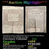 ***Auction Highlight*** Colonial Currency Connecticut Jun 19, 1776 Fr-CT206 9 Pence Printed By T. Gr