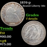 1876-p Seated Half Dollar 50c Grades f details