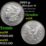 1892-p Morgan Dollar $1 Grades Choice AU/BU Slider