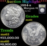 1884-s Morgan Dollar $1 Graded BU+ By USCG